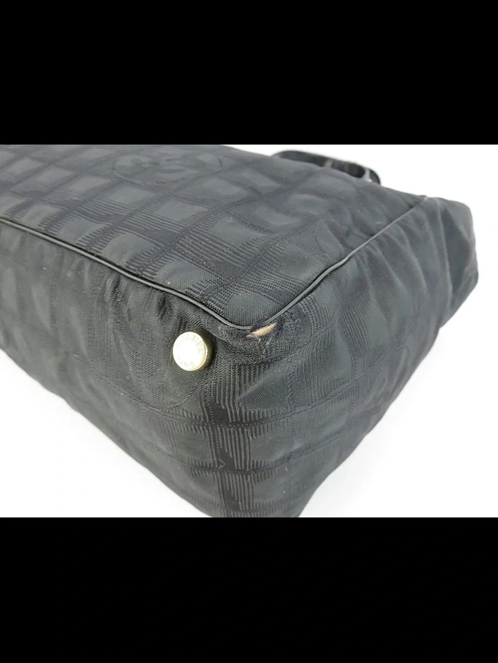 CHANEL Black Quilted Logo Tote - Picture 8 of 16